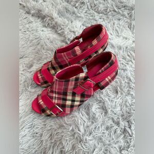 Wild Rose Pink Plaid Woman’s High Heels